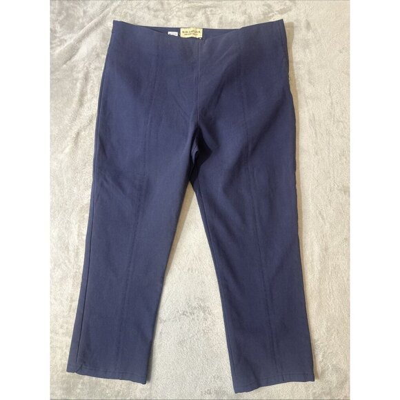 M.M. LaFleur Foster Pants Size 12 Navy Blue Stretch Work Trousers Slim Ankle - Picture 2 of 14